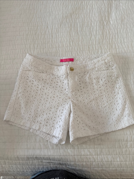 Lilly Pulitzer Pants - Lilly Pulitzer White Eyelet High-Waist Shorts